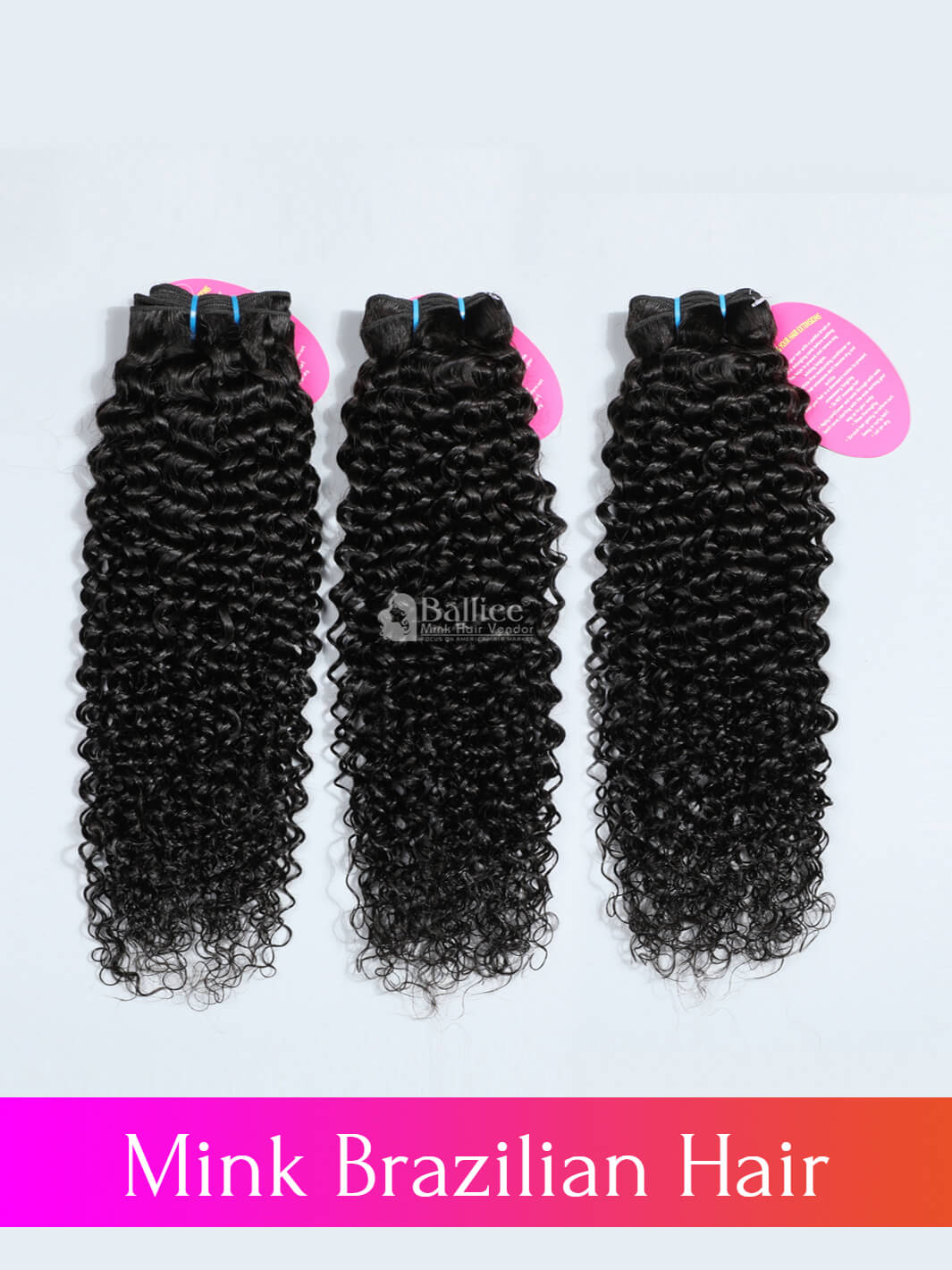 Mink Brazilian Hair Curly 3 Bundles Deal, Mink Hair weave  display picture 2