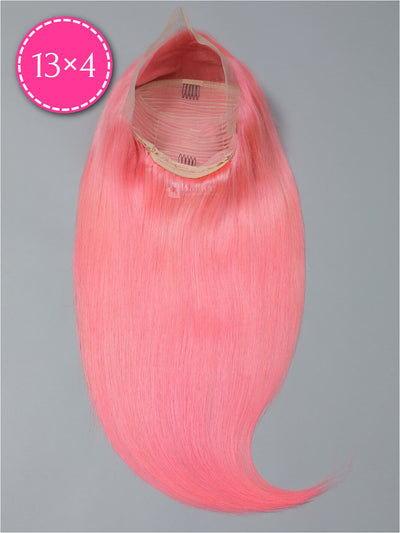     Pink-Colo-Straight-Human-HairTransparent-Lace-Front-Wig