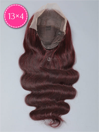     99j-Burgundy-Body-Wave-Lace-FrontWigs-Human-Hair-ForBlack-Women-Ballice-Virgin-Hair
