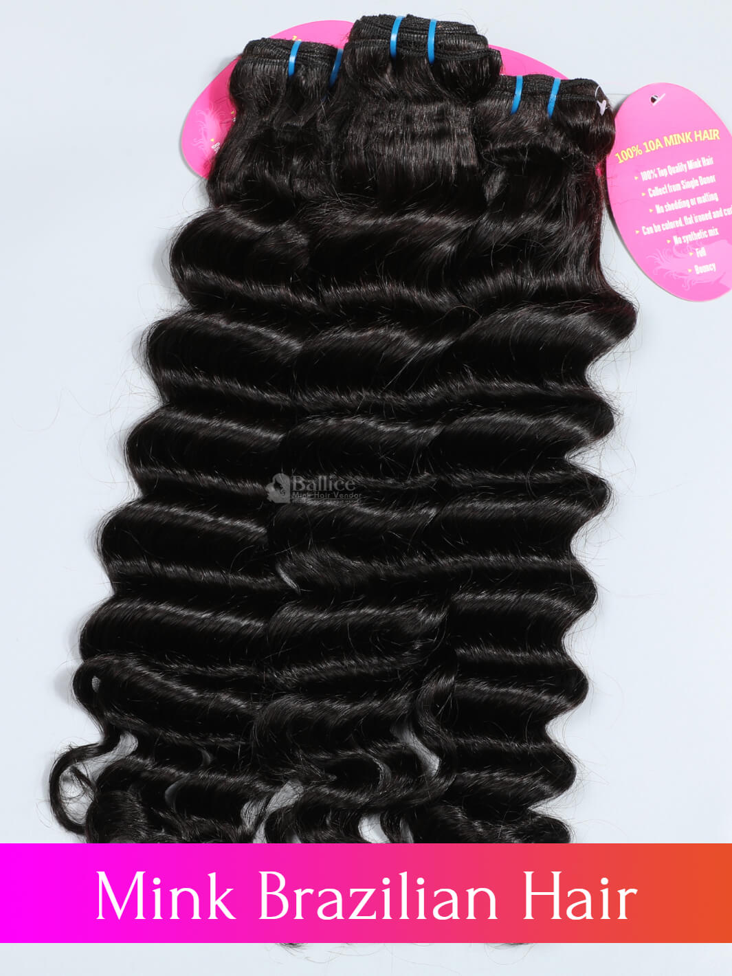 100% virgin mink Brazilian Hair 3 Bundle Deals 100% Mink Brazilian Hair Deep Wave Hair Bundles with Frontal  main image 2
