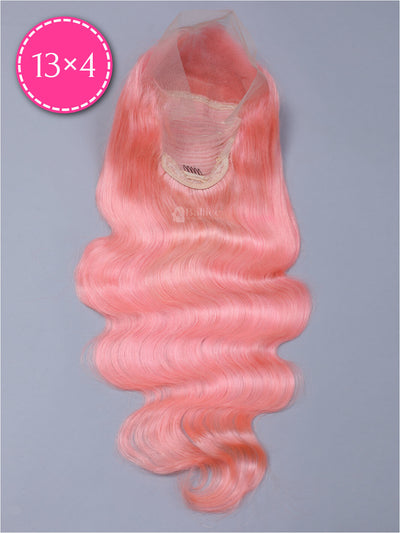     Pink-Colo-Body-Wave-Human-HairTransparent-Lace-Front-Wig