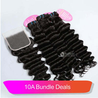 bundles with closure bundle deals loose deeep wave Ballice Virgin Hair